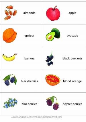 Раскраска для детей фрукты на английском #23 #286801