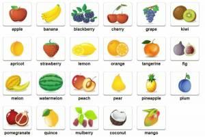 Раскраска для детей фрукты на английском #39 #286817