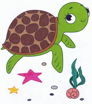 Раскраска для детей черепаха 3 4 лет #22 #287020