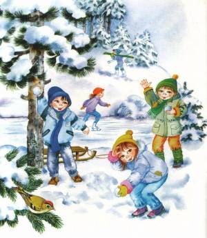 Раскраска для дошкольников зимние забавы #12 #287450