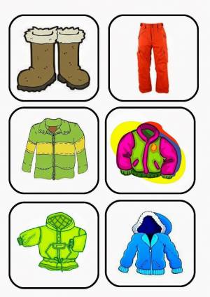Раскраска для дошкольников зимняя одежда #6 #287472