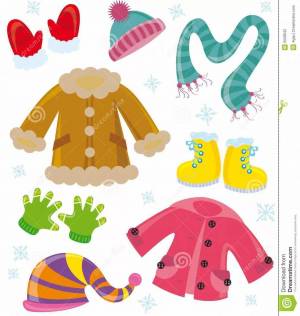 Раскраска для дошкольников зимняя одежда #17 #287483