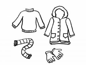Раскраска для дошкольников зимняя одежда #30 #287496