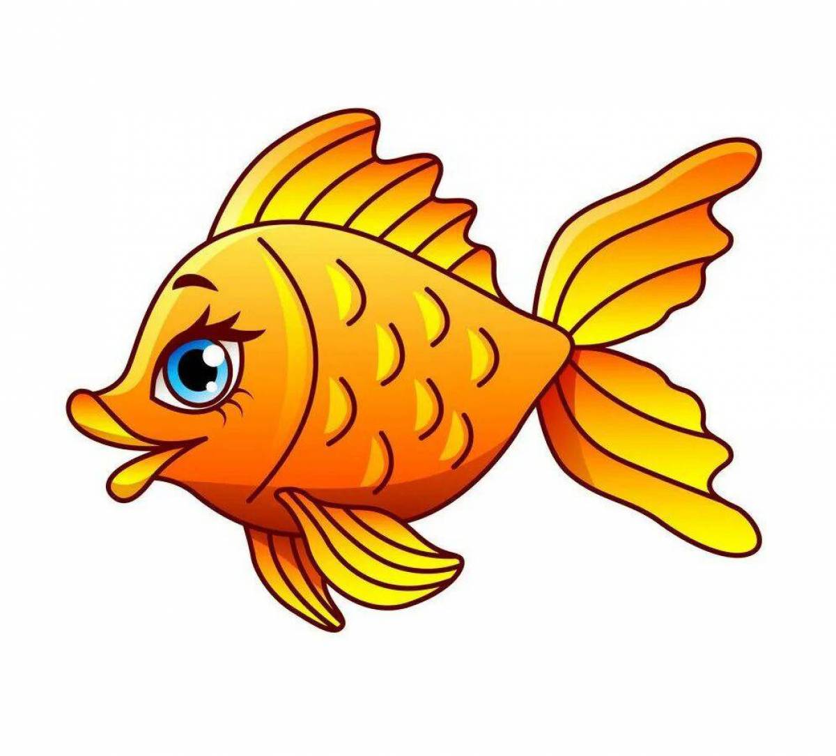 Для малышей рыбка золотая #36
