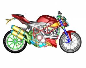 Раскраска для малышей мотоцикл #7 #288991
