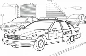 Раскраска для мальчиков полицейские машины #16 #291320
