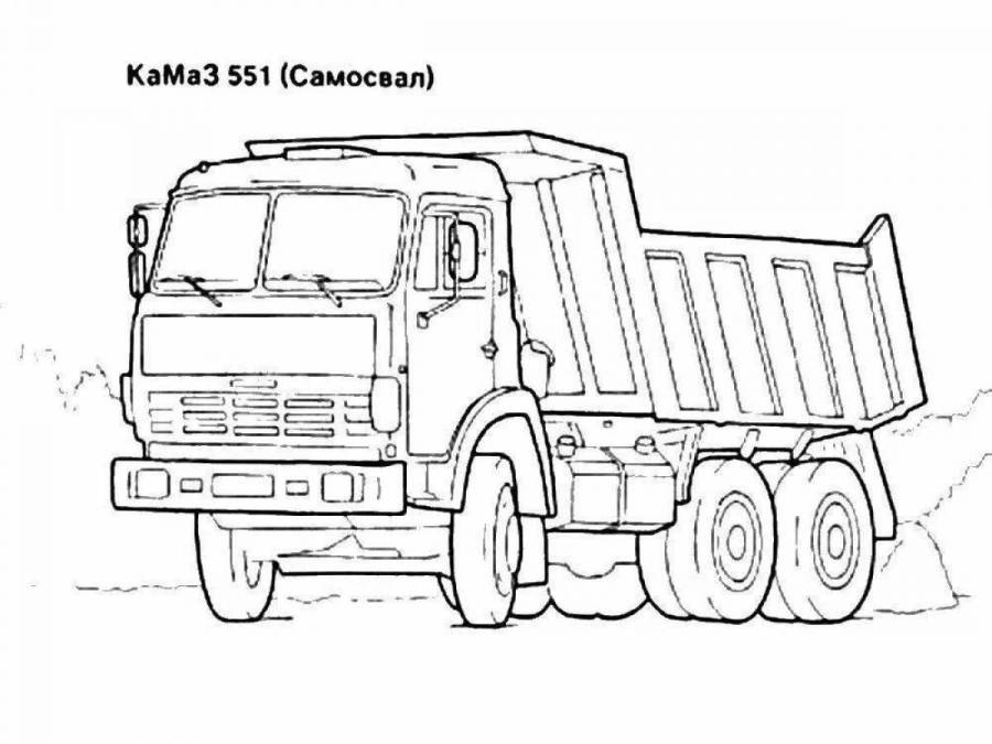 Картинки Для Раскрашивания Камаз