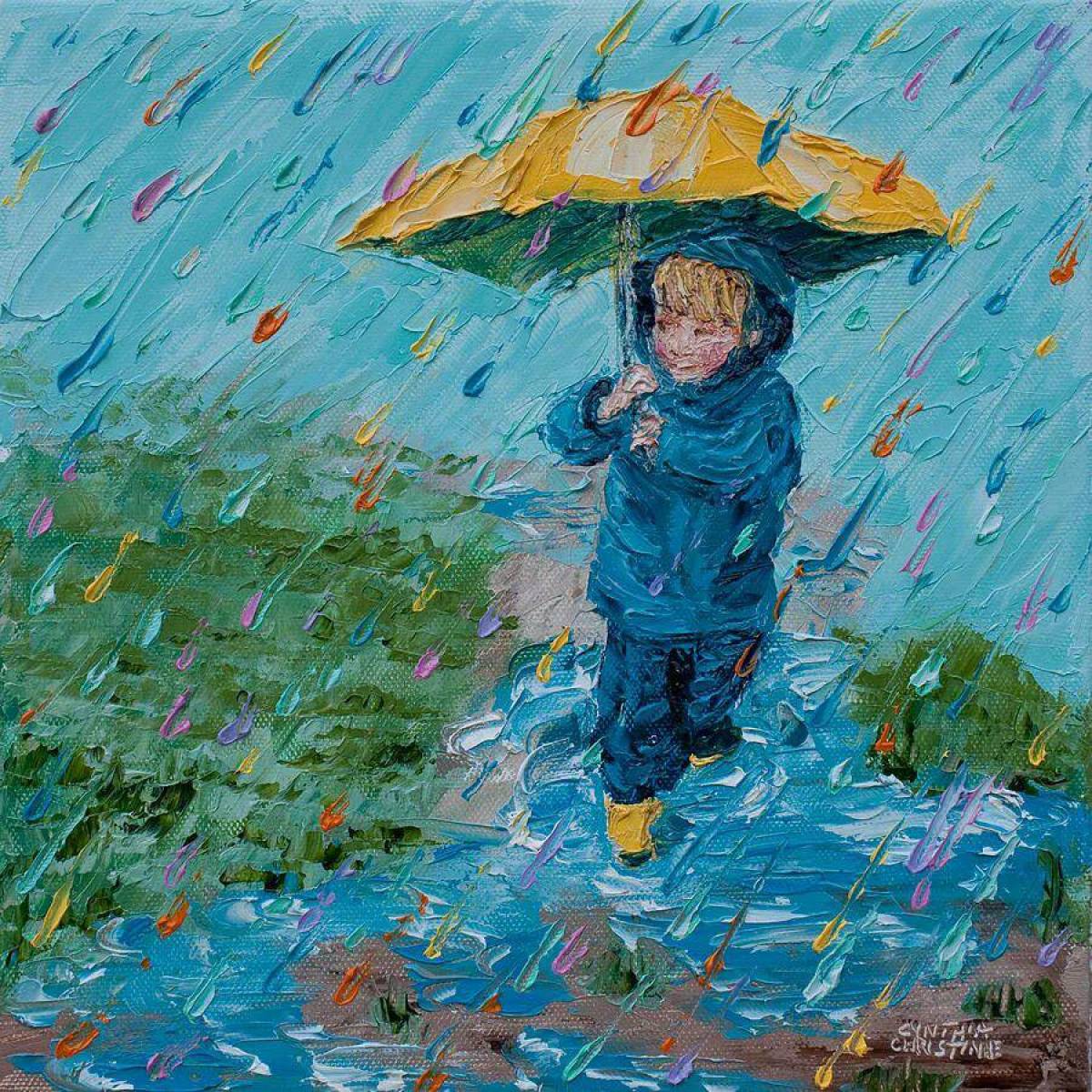 Гулять зонтиком. Мальчик с зонтиком. Дети дождя. Дождь рисунок. Прогулка под дождём.