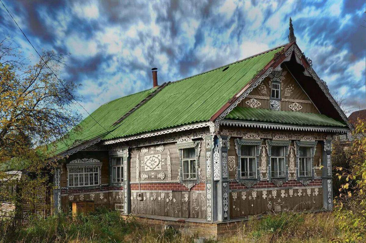 русские домики картинки