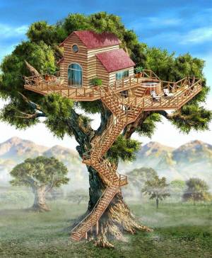 Раскраска дом на дереве #27 #295939