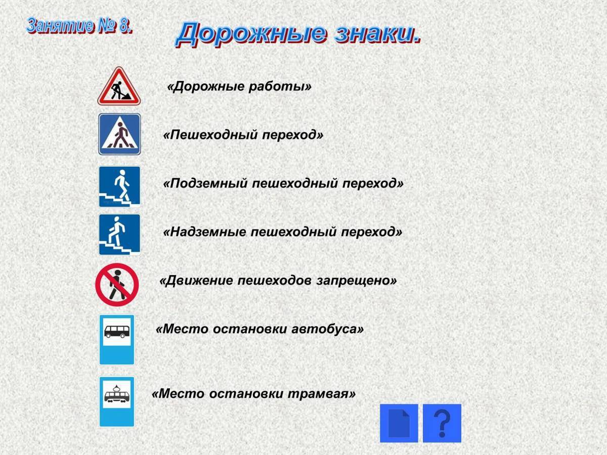 Дорожные знаки для 1 класса презентация