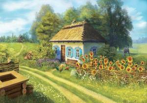 Раскраска домик в деревне для детей #26 #296896