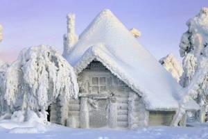 Раскраска домик зимой #1 #297079