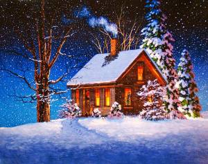 Раскраска домик зимой #32 #297110