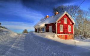 Раскраска домик зимой #33 #297111