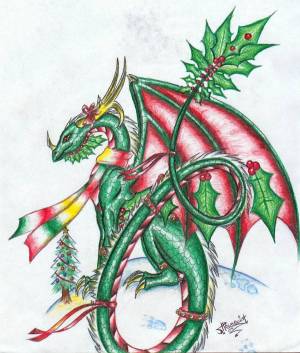Раскраска дракон новогодний #14 #299010