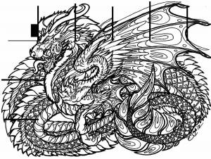 Раскраска дракон сложная #1 #299074