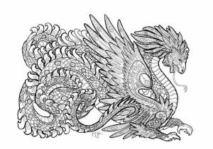 Раскраска дракон сложная #8 #299081
