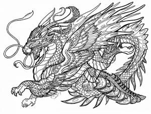 Раскраска дракон сложная #13 #299086