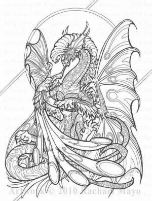 Раскраска дракон сложная #15 #299088