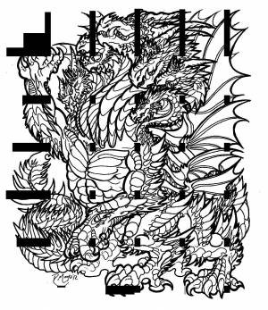 Раскраска дракон сложная #17 #299090