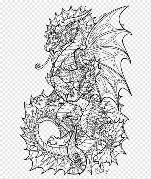 Раскраска дракон сложная #27 #299100