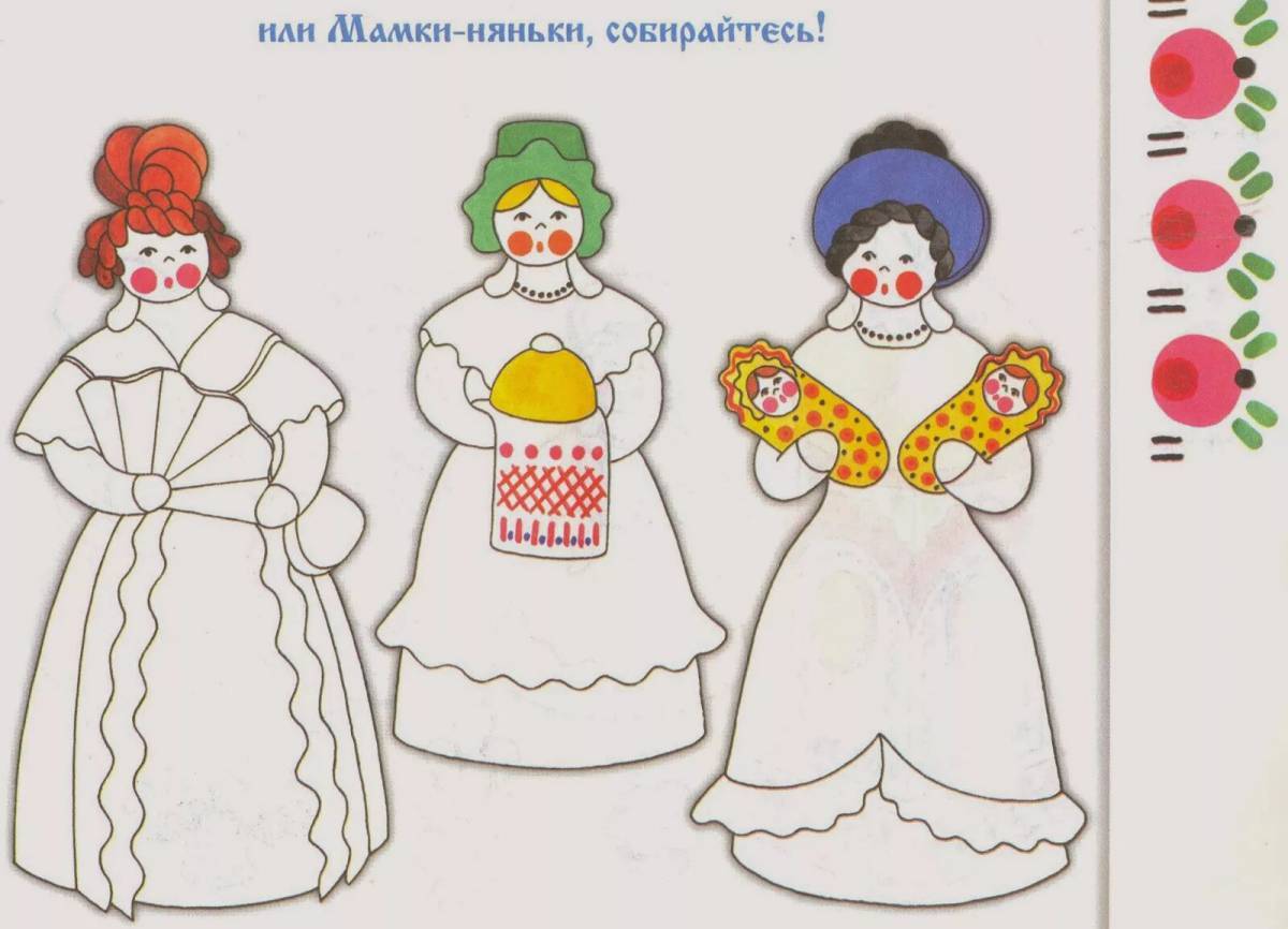 Дымковская шаблоны для рисования