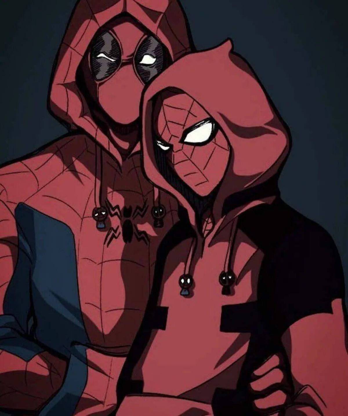 Человек паук парные. Дэдпул и человек паук. Deadpool and Spiderman. Spider man and Deadpool. Дэдпул и человек паук шип.