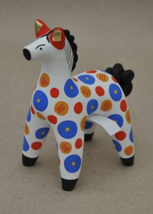 Раскраска дымковская игрушка конь #7 #300796