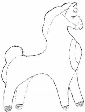 Раскраска дымковская лошадка для детей шаблоны #18 #300948