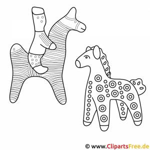 Раскраска дымковская лошадка для детей шаблоны #26 #300956