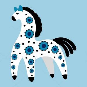 Раскраска дымковская лошадка для детей шаблоны #28 #300958