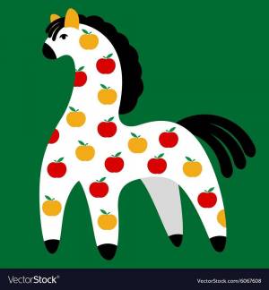 Раскраска дымковская лошадка для детей шаблоны #30 #300960