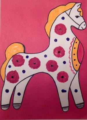 Раскраска дымковская лошадка для детей шаблоны #33 #300963