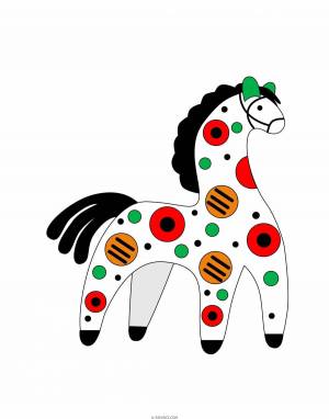 Раскраска дымковская лошадка для детей шаблоны #37 #300967