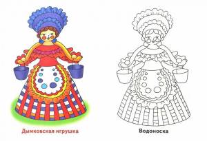 Раскраска дымковская роспись для детей #7 #300976