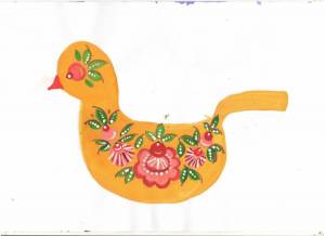 Раскраска дымковская утка для детей #27 #301032