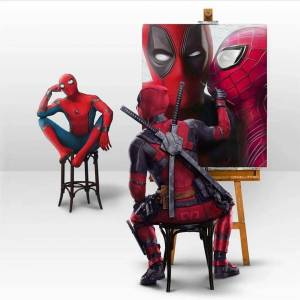 Раскраска дэдпул и человек паук #3 #301411