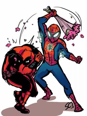 Раскраска дэдпул и человек паук #15 #301423