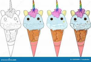 Раскраска единорог мороженое #35 #302979