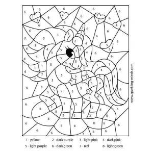 Раскраска единорог по цифрам #21 #303039