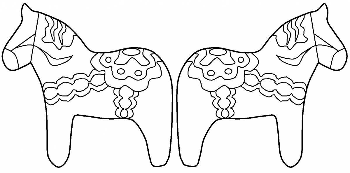 Дымковская лошадка для детей шаблоны #22