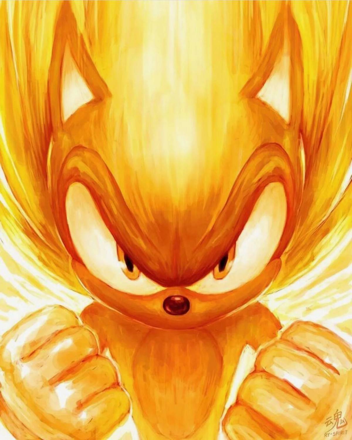 Желтый соник. Супер Соник. Золотой Sonic.