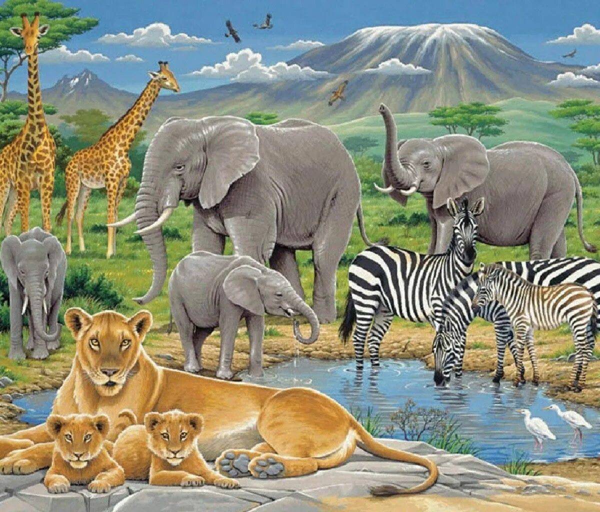 Африка обобщение. Larsen пазл животные сафари. Larsen fh9 Африканская Саванна. Larsen fh24 джунгли. Животные Африки для детей.