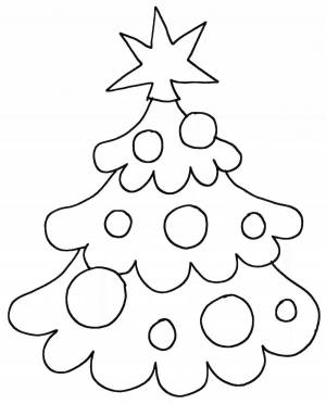 Раскраска елка новогодняя для детей 3 4 лет #2 #304449