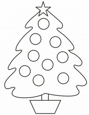 Раскраска елка новогодняя для детей 3 4 лет #26 #304473