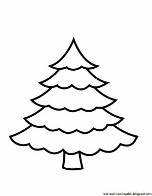Раскраска елка новогодняя для детей 3 4 лет #28 #304475