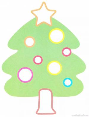 Раскраска елка новогодняя для детей 3 4 лет #31 #304478