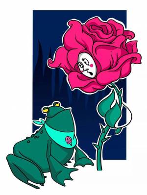 Раскраска жаба и роза #1 #305509