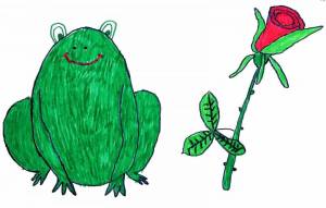 Раскраска жаба и роза #2 #305510